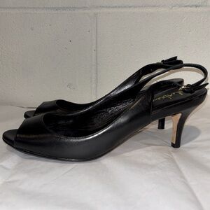 COPY - Cole Haan NikeAir peep toe slingback black leather heels